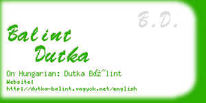 balint dutka business card